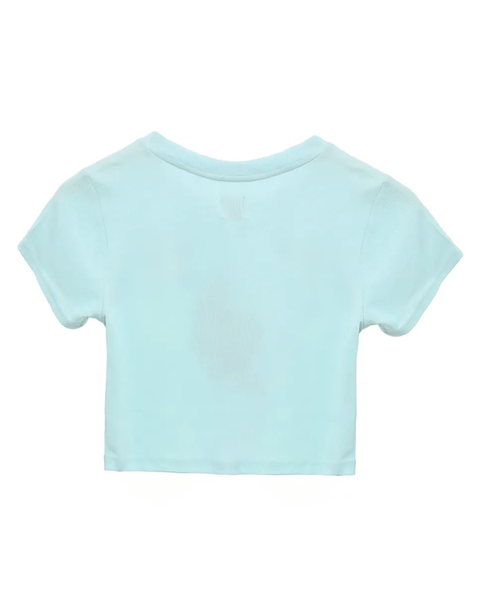 Blue Read Receipts Crop Tee