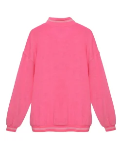 Cherub University Pink Henley Crewneck