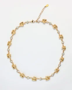 Crystal Clear Gold Necklace