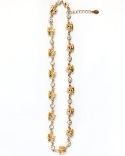Crystal Clear Gold Necklace