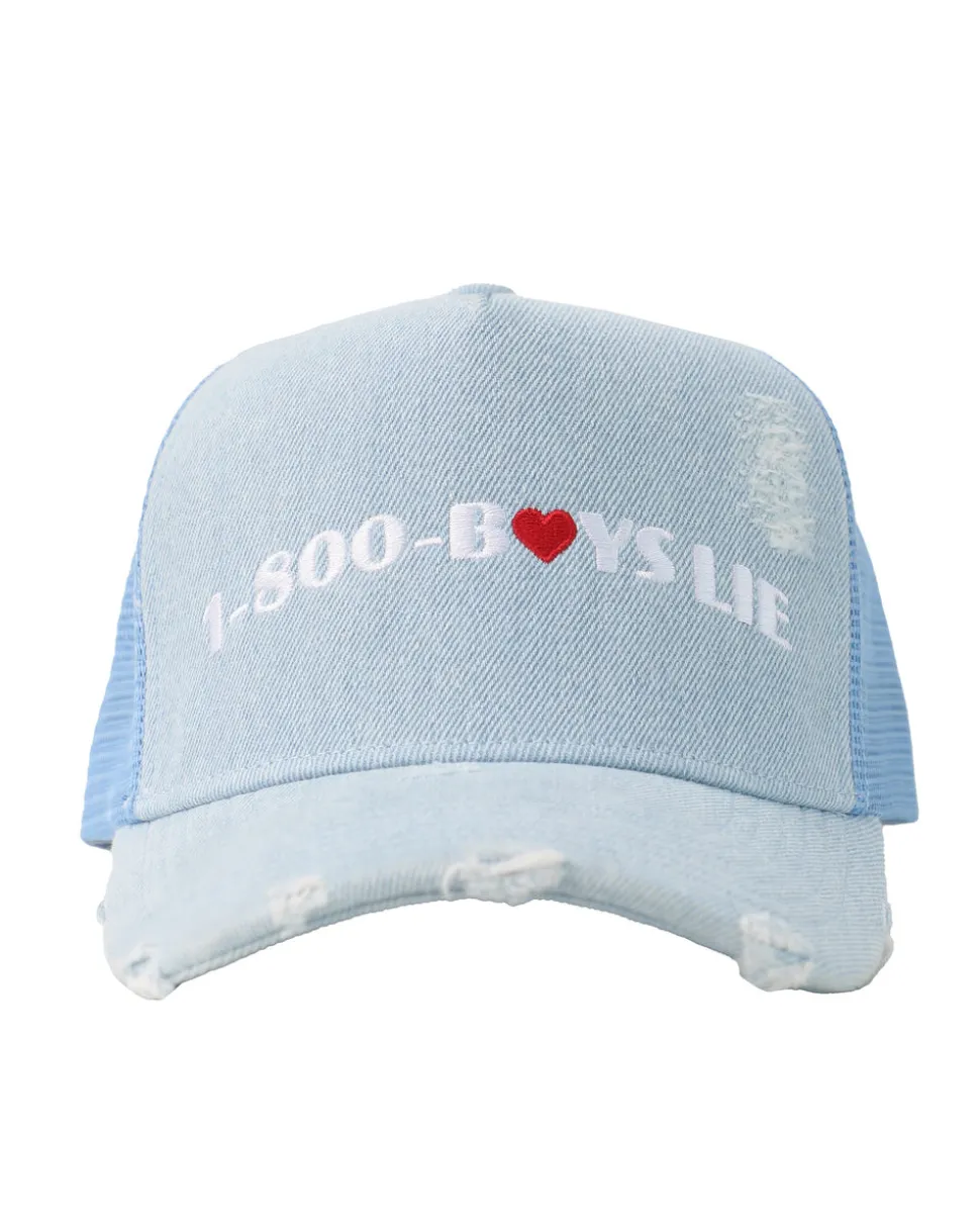 Denim 1-800 Heart Trucker Hat