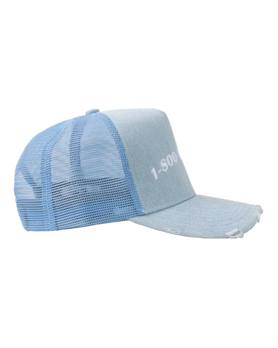 Denim 1-800 Heart Trucker Hat