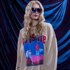 Desert Oasis Terry Natural Kara Crewneck