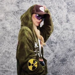 Don't Test Me Terry Natural Harley Zip-Up Hoodie