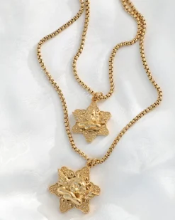 Gold Star Crossed Lovers Necklace