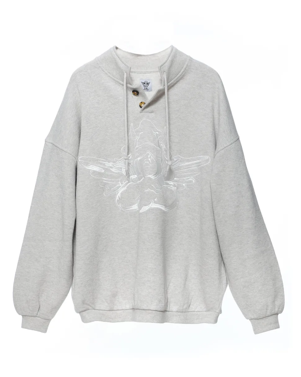 Grey Boys Lie Athletics Henley Crewneck