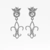 In Spades Silver Earrings