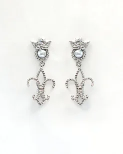In Spades Silver Earrings