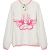 Pink Cherub University Henley Crewneck