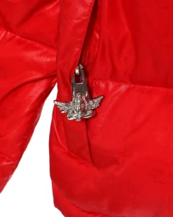 Red Puffer Logo Jacket
