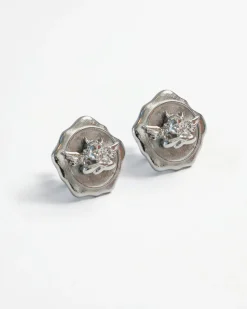 Sealed With a Kiss Silver Earrings
