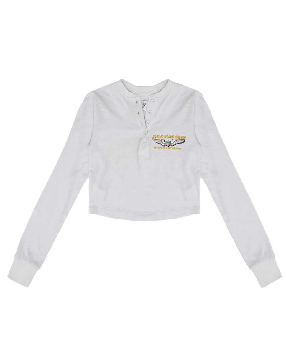 Spread Your Wings Crop Henley