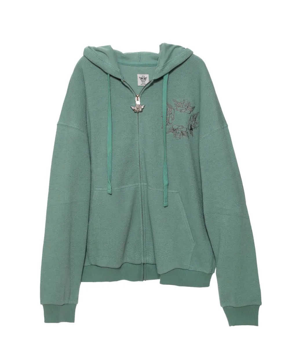 Teal Boys Lie Athletics Harley Zip-Up Hoodie