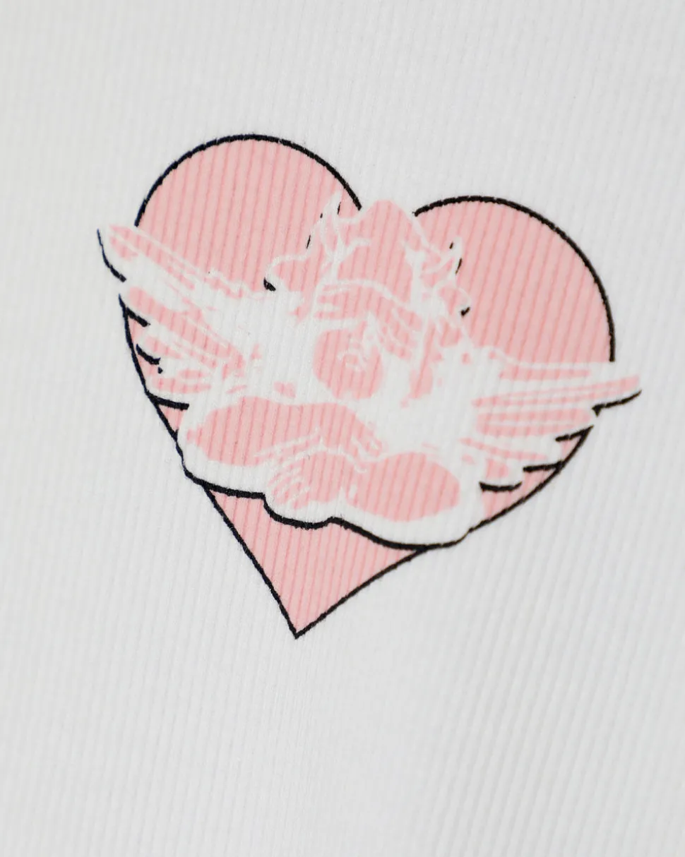 White Read Receipts Crop Tee